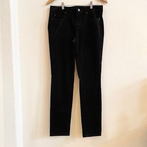 Ann Taylor Black Velvet Straight Leg Pants Women Size 6
